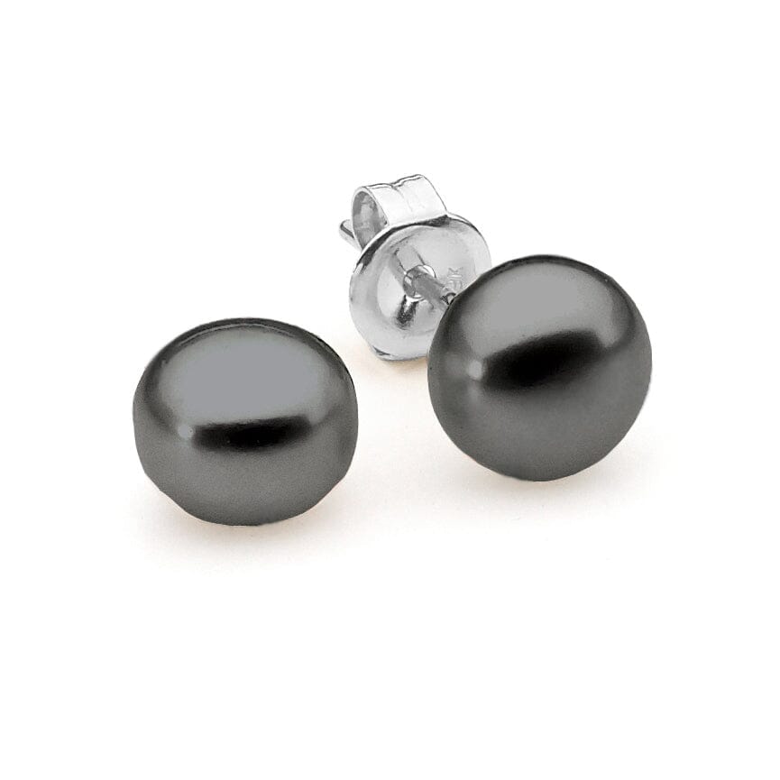 Black button stud deals earrings