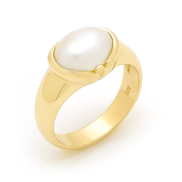 9ct Yellow Gold Freshwater Pearl Mabe Ring