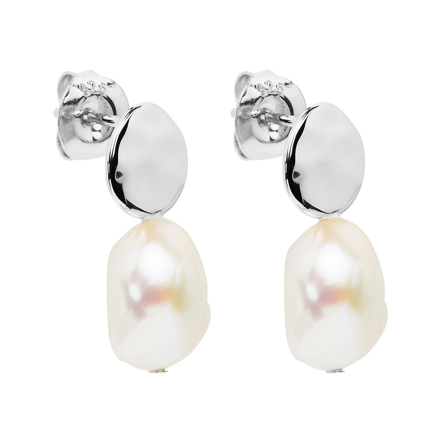 Najo Silver Baroque Pearl Earrings