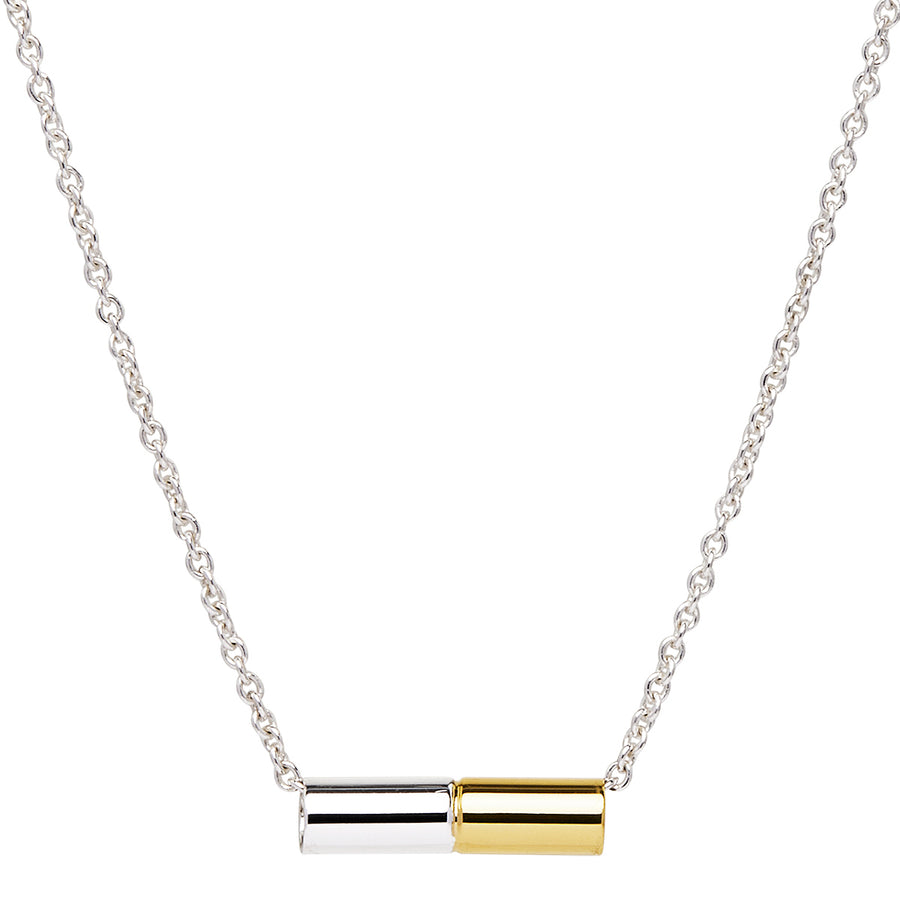 Najo Silver Belcher Chain Yellow Gold Tube