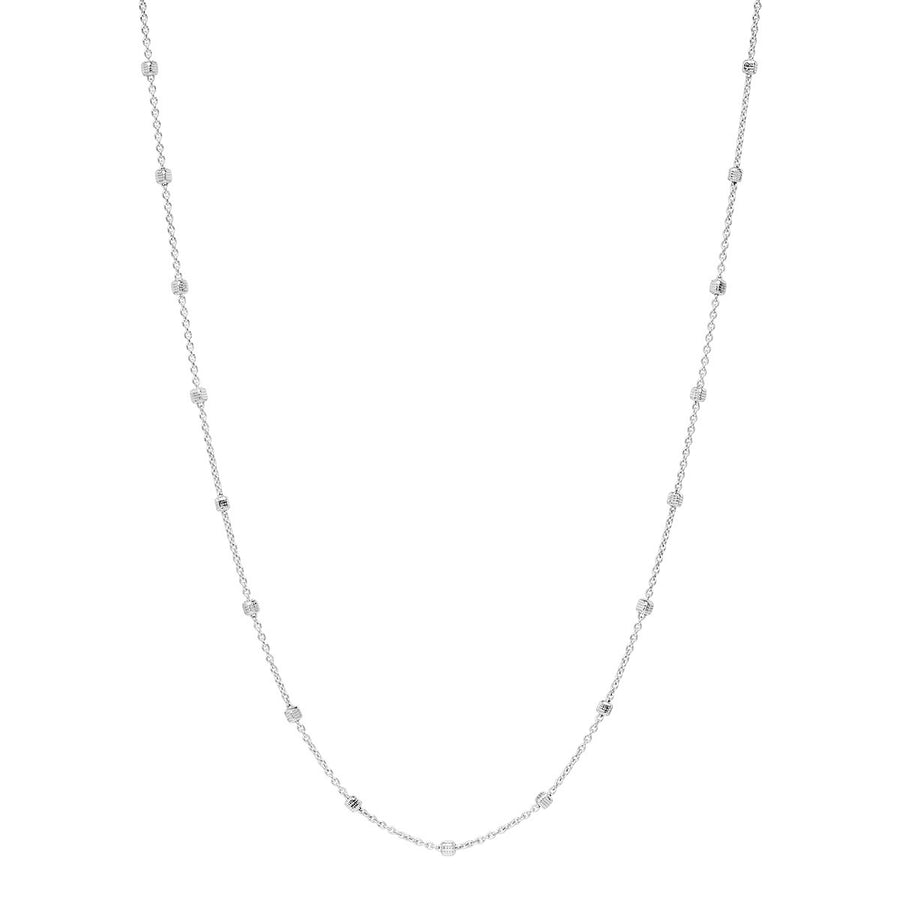 Najo Silver Belcher Chain Textured Square Stations