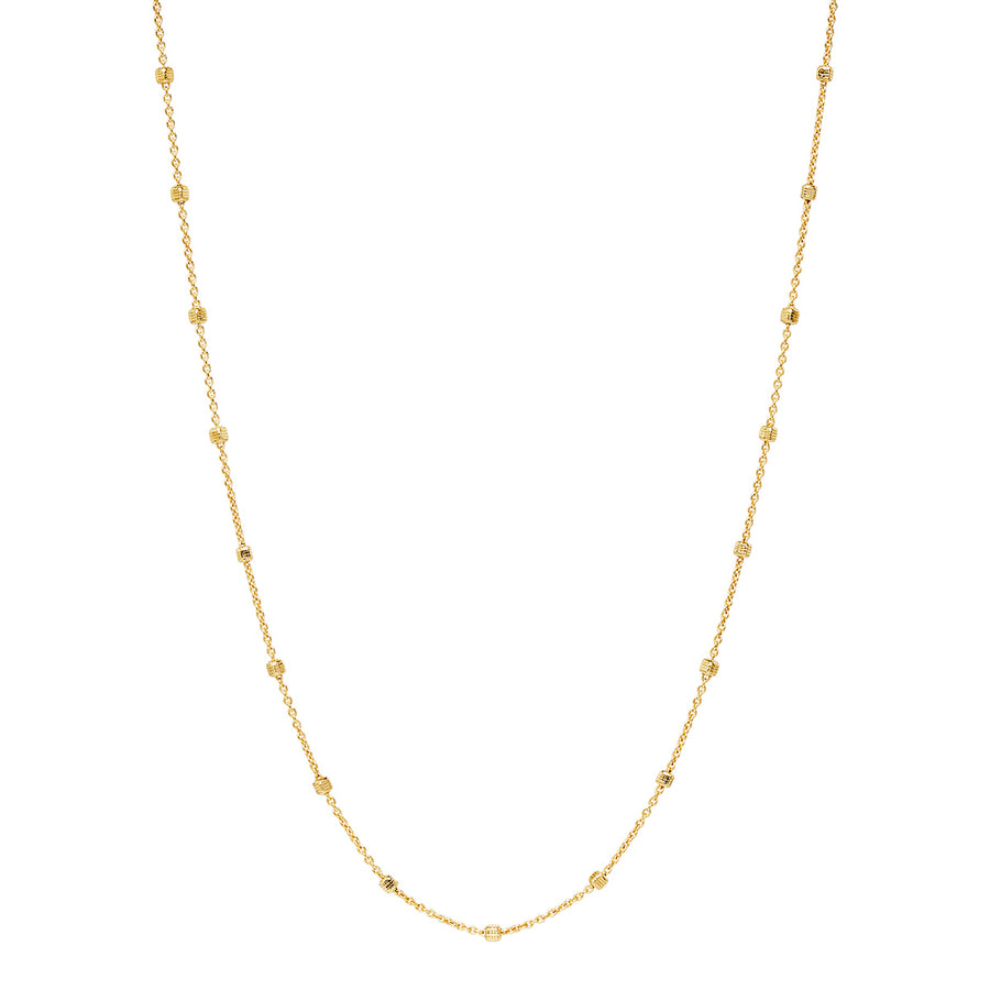 Najo Yellow Gold Plated Silver Belcher Chain Textured Square Stations