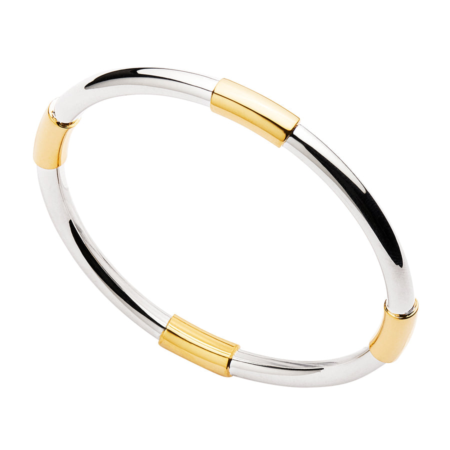 Najo Tube Silver Gold Plated Bangle